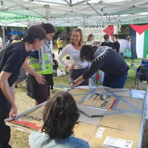 Larissa Waters Instagram - I was so pleased to get out to UQ today to support @students4palestine_uq who are continuing their protest encampment. The Greens will always support the right to protest peacefully, and we are in solidarity with the staff and students protesting for justice for Palestine at UQ and uni campuses across the country.

Instead of trying to crush legitimate, peaceful protests and ban phrases, universities should be listening to the concerns and divestment demands of their students!