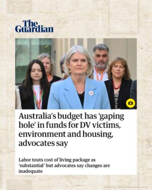 Larissa Waters Instagram - The Budget was the Albanese Government's chance to finally act on the calls from women's safety advocates and experts, and fully fund frontline domestic, family and sexual support services.

Crowing about a $9 billion surplus and continuing to hand out $50 billion in fossil fuel subsidies while refusing to provide $1 billion to properly fund women's safety would be laughable if it weren’t so deadly.