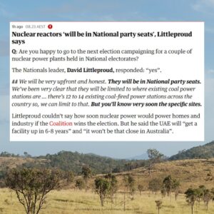 Larissa Waters Instagram - Regional Queensland is so poorly served by the Nationals. It is so disappointing to see this disregard for the community. 

We need a plan for Queenslanders that follows the science on emissions targets, phases out fossil fuels, protects farmland and looks after workers. Instead we get nuclear nonsense from a Coalition still firmly in the thrall of climate denialism.