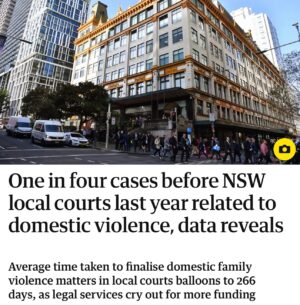 Larissa Waters Instagram - Affordable, specialist legal services are a literal lifeline to women escaping family and domestic violence. In NSW alone demand for Legal Aid has increased by over 60%. 

Labor must move to ensure frontline legal services have the funding they need, so that women and children at risk of violence are not turned away.