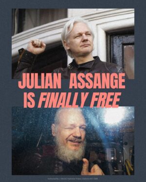 Larissa Waters Instagram - Julian Assange is coming home.

After 1901 days, Julian has finally been released from Belmarsh prison.

Our thoughts are with Stella, his children, and all his family and loved ones desperate to see him. 

While great news, a decade of Julian’s life was taken by US overreach. 

Journalism is not a crime. 

Pursuing Assange was anti-democratic, anti-press freedom, and the charges should have been dropped.

To the millions of people around the world who campaigned to #FreeAssange thank you.

Credit: Wikileaks