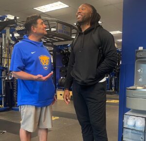 Larry Fitzgerald Jr. Instagram - It was great to be back on the @Pittofficial campus this weekend with my son, @devinfitzgerald111. Seeing him excel at what he is passionate about is surreal. I’m incredibly proud of him for earning what he’s worked so hard for and loves.

I especially enjoyed walking around campus with him and reminiscing about my college experience. 

Thank you to my guy @AaronDonald99, as well as @coachduzzpittfb, Coach Walt Harris, Chris Lasala, JD Brookhart, and so many others for always making me feel at home. I’m deeply grateful for your unwavering  support over the years.