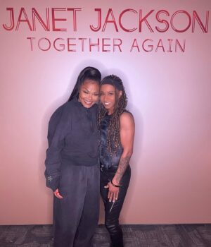Latasha Harris Instagram - About last night…

Now everyone that truly knows me knows that this beautiful, iconic woman has inspired me all my life through her music, movies, TVs and lyrics!! As a baby bad ass her music and choreography was the first I listened & danced to till this very day! Never in my life I ever thought after going to many of her tours (thanx to @realmamasteelz ☺️) that I would one day actually meet Janet and damn near pass out 🤣🤣 I did almost cry and was shaking a lot but when you meet your idol that’s normal right?

I had the absolute best time of my life and will not come down from this happiness that has taken complete control over me. Thank you @janetjackson ❤️❤️

#togetheragaintour #JanetJackson
