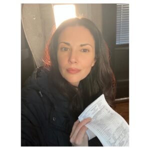 Laura Mennell Instagram - In honour of #DangerousGame’s release, I’ll share behind the scenes photos of some wonderful folks I got to work with. 

Also, it was great teaming up with #Loudermilk castmate, @willsasso again, who this time plays my onscreen hubby. 

These snapshots are a touch smilier than what you’ll see of us on camera  in this gory show.  Pictured are Will, @meganlcharp (my tv daughter), @kaya_coleman_, and @mcnamara6262 (our director). 

PS Shout out to @fc__mua #💇🏻‍♀️, @alicia.ohana  #💄, and @thetaeffect /Tibor Farkas #🩸for making me up as Marie! Xo

Don’t forget to stream #dagerousgamemovie on @paramountmovies 
@sp_media_group 
.
.
.
.
.
.
#lauramennell #behindthescenes #scarymovie #horrorshow #edgeofyourseat #scream #halloween #actress #vancouverfilm #paramountplus #willsasso #kayacoleman #megancharpentier #fakeblood #screamqueens #halloweenmovie #newreleases #actorslife #moviemagic #gore #thriller #whodoneit #boardgamemovienight