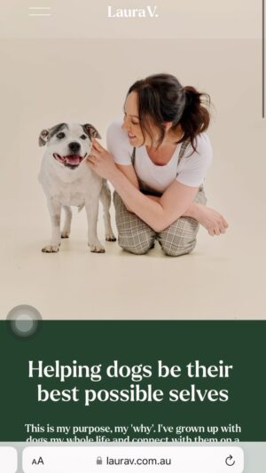 Laura Vissaritis Instagram - I’m so in love with my new website. I hope you are too! A huge effort from my incredible creative team who saw the vision I have for building the best relationship between people and dogs. Heaps here for you to look through, and reach out if there’s anything I can do to help you and your dog. 
www.laurav.com.au