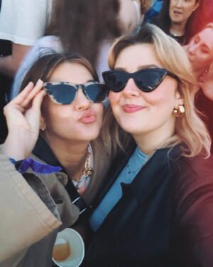 Lauren Layfield Instagram - Last ones. Soz to bang on but it’s just not wasted on me how lucky I am to have joined the @bbcradio1 family.🖤

1. Me and @louischads first met more than 10 years ago at a group of local radio stations in the Midlands. We said we always wanted to work at Radio 1. Louis - because he’s the biggest radio nerd I’ve ever known - got there way before me and is smashing it and I’m so happy I got to join him and make our 20-year-old-selves proud.
2. @lilliemaenot. The LMS. What luck to have been given her as a producer.🍀
3. @mansithejourno’s first festival. Bought a digi camera. Bought tissues out during the @raye set.💜 
4. The way I could bang on about the @thelastdinnerparty forever. The charisma! The stage presence! Christ!
5 & 6. Bring your boys to work day.
7. Golden hour✨
8. “We could be lifted, from the shadows, lifted.”
9 & 10. Buggy life. @louischad doing some classic Chadwicking.
