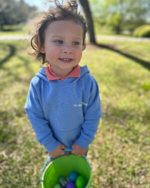 Lauren Pritchard-Cobb Instagram - Here is my little Xander bean, sweetie pie, cutie pants when he had just finished his Easter egg hunt today! He did it all by himself this year! It is beautiful to watch them grow but also time can you please slow down… 🥹🪺 Thanks @fpcjacksontn1 for a great event!