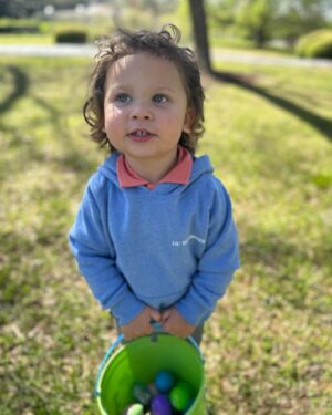 Lauren Pritchard-Cobb Instagram - Here is my little Xander bean, sweetie pie, cutie pants when he had just finished his Easter egg hunt today! He did it all by himself this year! It is beautiful to watch them grow but also time can you please slow down… 🥹🪺 Thanks @fpcjacksontn1 for a great event!
