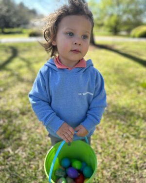 Lauren Pritchard-Cobb Instagram - Here is my little Xander bean, sweetie pie, cutie pants when he had just finished his Easter egg hunt today! He did it all by himself this year! It is beautiful to watch them grow but also time can you please slow down… 🥹🪺 Thanks @fpcjacksontn1 for a great event!