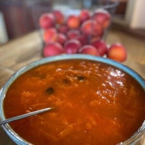 Laurent Mariotte Instagram - L’ABRICOT ☀️ Je vous en ai parlé ce matin dans @bonjourtf1 , c’est la pleine saison de ce fruit moelleux et parfumé. N’hésitez pas à découvrir les différentes variétés. Voici ma recette de Tian d’abricot avec des pêches. D’autres douceurs vous attendent sur mon site. 
WWW.LAURENTMARIOTTE.COM
Bon week-end 😉
#abricot #dessert @tf1 

12 abricots un peu fermes
12 pêches blanches
1 branche de romarin
4 brins de menthe
4 cuil. à soupe d’huile d’olive
4 cuil. à soupe de miel

Préchauffez le four à 200°C (th. 6-7).
Coupez en deux les pêches et les abricots et dénoyautez-les. Coupez ensuite chaque moitié de fruit en deux ou 3 dans la hauteur, pour en obtenir des tranches de 3 à 5 mm d’épaisseur.

Disposez-les à la verticale dans un plat allant au four en alternant tranches de pêche et tranches d’abricot. Badigeonnez-les d’huile d’olive et de miel, puis enfournez pour 10 min.

Sortez le plat du four et posez sur les fruits la branche de romarin. Enfournez de nouveau pour 10 min. A la sortie du four, parsemez le tian de feuilles de menthe ciselées.
Dégustez chaud ou tiède, avec une glace à la pistache ou au lait d’amande.