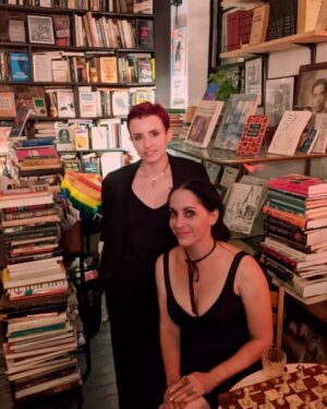 Laurie Penny Instagram - Surprising beloved @mollycrabapple at the launch of her new mural at @blackspringbooks. New York- it's been way too long- won't stay away like this again.