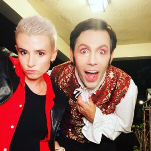Laurie Penny Instagram - Happy Goth Christmas. Here is some crossover vampire slash. You’re welcome. With thanks to @manlyunicorn @taikawaititi @jamesmarstersof #halloween