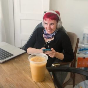 Laurie Penny Instagram - I told a TOTAL FIB to get information out of a friend so we could surprise her on her birthday. This is a picture my housemate got of my face while telling said SNEAKY and DEVILISH FALSEHOOD.
...
(Sadly, I was not as subtle as I thought and she guessed right away.)