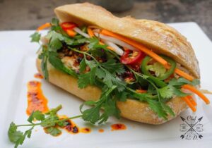 Lawrence Duran Instagram - #BanhMi 
Roasted chicken/ Pickled carrots & daikon/ Pickled Jalapeño & Birds eye/ Chili crisps/ Cucumber/ Cilantro .
.
.
.
.
.
.
#FunFood #Lunch #PicOfTheDay #FunWithFood #VietnameseFood #FitFam #CheatMeal #IGDaily #InstaFood #PrivateChef #WahlbergChef #Blessed
