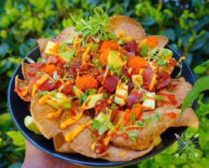 Lawrence Duran Instagram - Spicy Tuna Nachos
Ahi/ Fried wontons/ Spicy mayo/ Sriracha/ Tobiko/ Avo/ Micro cilantro/ Micro wasabi/ Green onion

@spiceology
@chefsofspiceology 
@messermeister 

#spicytuna #nachos #summervibes #privatechef #wahlbergchef #family #blessed
