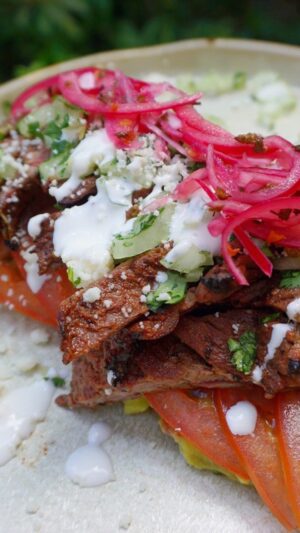 Lawrence Duran Instagram - Open Face Torta
(my way)

@caciquefoods
@messermeister 
@spiceology 

#funwithfood #carneasada #torta #mexicanfood #withatwist #privatechef #cheflife #wahlbergchef #family #blessed