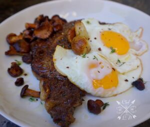 Lawrence Duran Instagram - #SteakAndEggs 
Ribeye/ Fried eggs/ Chanterelles/ Thyme/ Basil oil
.
.
.
.
.
.
.
.
#BreakfastOfChampions #Steak #Eggs #Shrooms #ChefsBreakfast #FunFood #PicOfTheDay #RusticFood #FitFoodie #FitFam #ChefLife #PrivateChef #WahlbergChef #Blessed