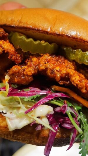 Lawrence Duran Instagram - Hot chicken sandwich (my way)

Recipe for slaw and sweet and spicy pickles to come… 

Recipe for jalapeño & buttermilk marinade to come as well…

Made this using @spiceology Sriracha candied bacon blend

#hotchickensandwich #sriracha #funwithfood #comfortfood #southernwithatwist #privatechef #wahlbergchef #family #blessed