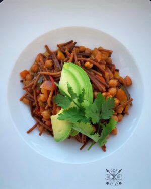 Lawrence Duran Instagram - Sopa Seca de Fideo
As a kid my aunt would always make Sopa de Fideo, almost on a daily basis so growing up this was a comfort dish for me. Here’s my spin on a classic Mexican soup...
I let the broth reduce down to a sauce and added chickpeas, zucchini, onions, carrots and celery then garnished it with avocado and cilantro. Still working on this one but it will definitely end up in my book 🤫 
#comfortfood #mexicanfood #funwithfood #spiceology #messermeister #cheflife #privatechef #wahlbergchef #family #blessed