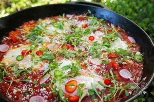 Lawrence Duran Instagram - #Shakshuka 
Added roasted poblanos, Mexican oregano, Serrano’s, Chipotle, & cotija for a little Latin flair .
.
.
.
.
.
.
#Breakfast #FunFood #RecipeTesting #PicOfTheDay #FoodPorn #LatinTwist #Mexican #FitFoodie #FitFam #IGFitness #InstaFit #BreakfastOfChampions #Chef #PrivateChef #ChefLife #WahlbergChef #Blessed