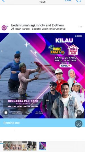 Lee Jeong-hoon Instagram - episode ini @ihsantarore dan komandan @leejeonghoon  kira kira bantuin target apa ya???
 🫠🫠 

Hari ini 15:00 @bedahrumahlagi.mnctv  di  @officialmnctv