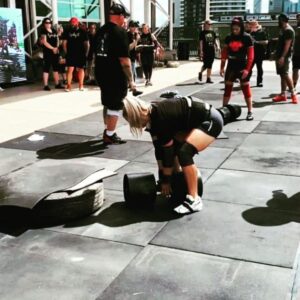 Leigh Holland-Keen Instagram - .
.
DAY 1 EVENTS 
.
.
EVENT 1 - 80KG Farmers Walk - 

Trained like a mofo with a turn and got quick with it but the turn was dropped due to limited space so it was a quick dash there and back. 1st place. 
.
.
EVENT 2 - 40KG MONSTER DB - 

I went into this comp knowing this would be my weakest event, I had pretty significant right shoulder instability with some tears and worked hard with @pbphysio 
@scotty_bossman & @corey_hogan_aes doing daily physio to get it as stable as I could. 3rd Place.
.
.
EVENT 3 - 60kg Sandbag, 80kg Keg, 97kg Natural stone loading Medley - 
After coming 3rd in the previous event I knew I had to be super quick with this one. Messed around with the stone load a little longer than needed which left me in 2nd place by a few seconds. 
.
.
Did myself a mischief and sprained my medial ligament in my right knee only 6 days out so that caused abit of mental block leading into comp, but it remained stable just painful during day 1. 
.
.
@citystrength
@teampowerelite
@shreddedwarfare
@iamherculeswoman
@pbphysio
@strongwoman_australia
