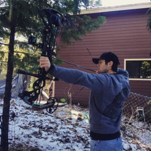Leo Howard Instagram - Nice to get out to some snow and fire some arrows. Great weekend...