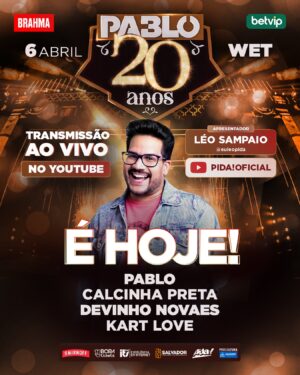 Léo Sampaio Instagram - Alô, Brasiiiiil!!! O Pida! mais uma vez sai na frente e manda pra você todas as emoções do show Pablo 20 anos diretamente do Wet a partir das 21h! 🔥

Já sabe, né?! Youtube.com/pidaoficial 📹 

Vamo que vamoooo! ❤️