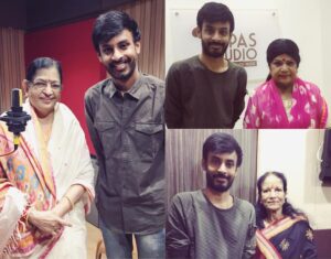 Leon James Instagram - Blessed! A dream come true moment recording these legendary singers P Susheela, L R Eswari & Vani Jayaram for #ThamizhAnthem from #LKG ! Link to the song in my description!