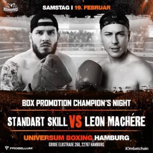 Leon Machère Instagram - Es ist soweit, das Warten hat bald ein Ende!
Wir kämpfen am Samstag, den 19.02 live um 18:00 Uhr auf dem YouTube-Kanal von Universum TV!!

Abonniert den Kanal jetzt schon um die kommenden Videos und Livestreams wie z.B die Pressekonferenz nicht zu verpassen.

Wir freuen uns auf Euren Support und bedanken uns bei @universum_boxpromotion für das Vertrauen!

Stimmt gerne in den Kommentaren für Euren Favoriten ab 🙌