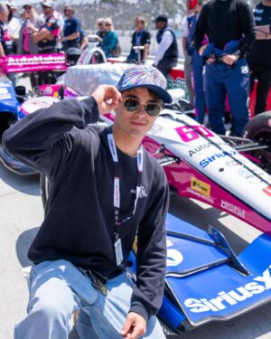 Leonardo Cecchi Instagram - What a blast! Thank you @indycar and @downforce.agency for the wildly exciting day 🙌🏼🖤
Also, would you all like to see me in a racing movie? 👀
