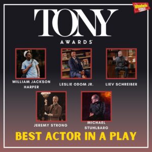 Liev Schreiber Instagram - @thetonyawards nominations for Best Performance by a Leading Actor in a Play have been announced! Congratulations to @williamjacksonharper, @leslieodomjr, @lievschreiber, Jeremy Strong, and Michael Stuhlbarg. View all of the nominees as they are announced at the link in our bio.