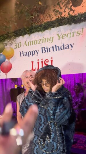 Liisi LaFontaine Instagram - This may, in fact, be the silliest thing I’ve ever done. One thing about me??? Ima throw a birthday party, hunny! 

Thank you @brandon.burks and @brandonjlarge for IMMEDIATELY saying yes to this wildly stupid idea. We ate a little bit !!