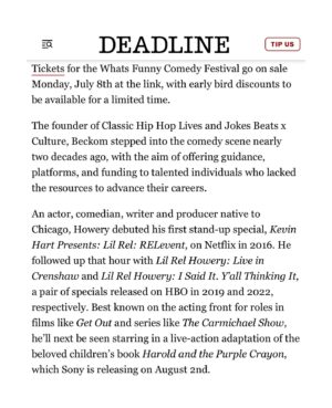 Lil Rel Howery Instagram - Very excited to finally announce the amazing news that me and the my friend/partner and man who helped me make my career dreams come true @knowledgebeckom will be bringing the first year of our comedy festival to Chicago. That’s right get ready for the @whatsfunnycomedy festival in Chicago. This is going to be so exciting. As a comedian who’s been in the game 20 years plus it’s important for me to do this and showcase rising and great comedic talent in the comedy world. Also we will be honoring the woman that also truly invested in me and so many comedians the legendary comedy club owner of Jokes and Notes Comedy Club @lindseymaryella … It’s going to be great line ups mixed with your favorites and rising stars. Then I’m closing out the festival by self producing my next special which I’m excited to do in my hometown and at one of the first theaters I ever headlined at the historic @dusablemuseum … Tickets Go On Sale July 8th and to sign up to our mailing list as shows and panels are released sign up at www. whatsfunnycomedyfestival.com also For sponsorship opportunities email: sponsorships@whatsfunnycomedyfestival.com #WhatsFunnyComedyFestival