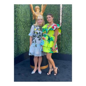 Lili Mirojnick Instagram - The night didn’t pan out how we’d hoped but we went to a real event with real people in real dresses and I didn’t trip wearing heels for the first time in about 2 years so…still a win! So proud of you mommy. Always 🧡 #creativeartsemmys #bridgerton 

Makeup: me via @lindakaufmanbeauty 
Hair: me via @andrew_b_wachter