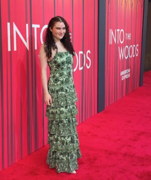 Lilla Crawford Instagram - Into the Woods on Broadway opening night! A chills down your spine, absolutely beautiful production, and hilarious! Don’t miss this one 👀😊 Thanks to @aliceandolivia for the dress!