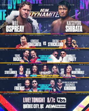 Lillian Bridget Instagram - #AEWDynamite is LIVE TONIGHT from Quebec City at 8pm ET / 7pm CT on TBS

Who do you have getting the TBS Title shot at #AEWDynasty?