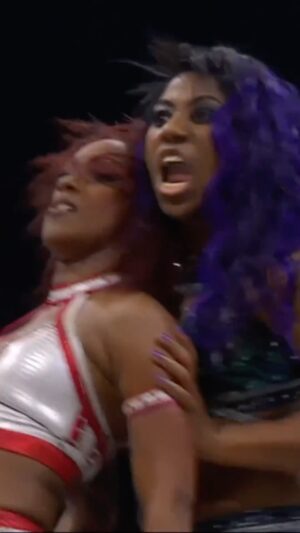 Lillian Bridget Instagram - Queen Aminata @amisylle rushed to the aid of @la_redvelvet during #AEWBOTB!
