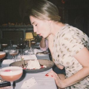 Lily James Instagram - Aries season. I love my birthday but I LOVE my friends and family more!! #apollosmuse @penfolds thank you for the most beautiful birthday dinner ♈️🤍♈️🤍♈️