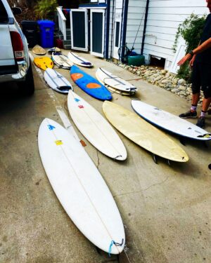 Linden Ashby Instagram - What can I say, I’m a pack rat. I knew that I’d put a few boards under the house over the years but… Apparently I’m the Imelda Marcos of surfboards.