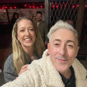 Lindsay-Elizabeth Hand Instagram - Who is ready for a NEW EPISODE of @thetraitors.us on @peacock tonight!?!? Amazing day yesterday meeting the incredibly entertaining and talented cast AND ALAN CUMMING. For your perusal, here’s a blurry dancing photo of me with two icons Love Island’s @ekinsuofficial and Survivor’s @pshallow, @bradxbrad @_famous4nothing and me after interviews (videos coming soon on Brad’s socials), @pilot_pete and me with my eyes closed 😆 but Alan held my phone, found the light, and took the most incredible selfie of us 🤳 with @johnnybananas photobombing in the background. 🥰