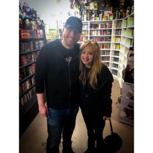 Linnea Quigley Instagram - Stopped in to visit my friends at @thearchivect with @holliegofrightly yesterday 🍿🎥