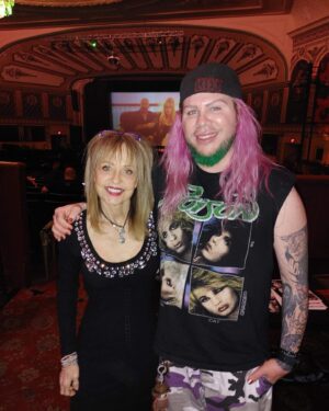 Linnea Quigley Instagram - At the screening last night. Big thanks as always to @mascaramasquerade for working your hair magic