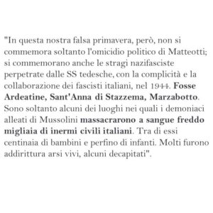 Lino Guanciale Instagram - Le parole hanno un peso. Dirsi antifascisti è un atto fondante per la pacificazione e la crescita della cultura politica del paese. Quando alle parole non si riconosce il giusto peso bisogna prendere posizione e riaffermare quei valori che sono, o dovrebbero essere, il faro di tutte e tutti noi.
Sono e sempre sarò antifascista

Testo di @antonioscurati