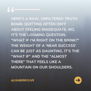 Lisa Berry Instagram - The real reason you're thinking of quitting acting? It's not always about doubting your talent. Often, it's wrestling with timing and the weight of being "almost there." Every acting journey is unique, and each choice is valid. If there's one thing I've learned from 20   years as a professional actor, it’s the urge to quit often signals you're on the brink of growth. If artistry is your life’s song, the universe won’t let you mute it.

📍Save this post—Your journey is valid.

🔄Share with fellow artists—We all dance with doubt.

Drop a "💪🏾" if you’ve danced with doubt but kept dancing to your heart's beat.

#watchuswin #creativecoach #actor #tipsforartists
