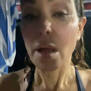 Lisa LoCicero Instagram - How it started… the woman in that first photo is scared… I really did not believe that my anemic little body, could do what I was asking it to do.. I could not ever have imagined I’d be hooking myself to a rock deep under the ocean in the dark night with a flashlight as 50ish sharks and manta rays swam so close I was getting slapped by tails and wings and looking right into their weird little dead shark eyes.. (and you can see their teeth).. as someone whose first theater movie was JAWS and who was picked last for every sports team, I can say I am proud of myself.. We just lost my beloved dad who loved the ocean slightly more than it terrified him.. I took him down there with me♥️ Love you dad.. #shark #sharks #scuba #scubadiving #manta #nightdive #advanceddiver #faceyourfears #middleagedwoman 🦈