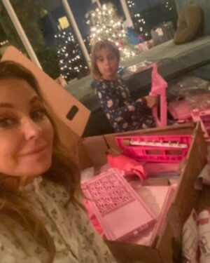 Lisa LoCicero Instagram - Upside of ruined surprise on Barbie dream house.. guess who gets to help build..🌲♥️🌲♥️ Merry Christmas everyone!! 🥳🥳🥳