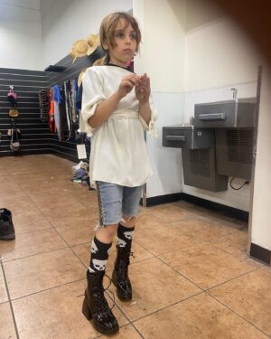 Lisa LoCicero Instagram - Verity Killin it on birthday shopping spree at Goodwill! (The boots🫣) Youre the coolest, funniest, kindest kid I can imagine.. and I have a great imagination.. ♥️
Thank you for picking me as your mama.. I’m grateful every day..🙏🏽💕🦋🥳🥳🥳