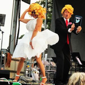 Lisa Moretti Instagram - New York City Comic Con Friday 12-1 & Saturday 1-12:30 thanks to Topps!
Marilyn and Mr. President at Trashion Fashion, San Juan County Fair 2018.
