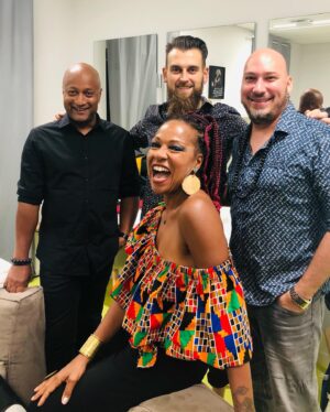 Lisa Simone Instagram - Last night's performance in Talant on the lineup at the @lecrintalant, with my team @ginochantoiseau @gregorylouis971 @anthonyjambongroup @mini_tonerre was superbe!! Here I am moments before the show began in a colorful top  @deborahrosedesigns from the @ygfarmersmarket with hair by @topnjoy Makeup @maccosmetics ✨✨✨Le concert d'hier soir à Talant sur la programmation au @lecrintalant, avec mon équipe @ginochantoiseau @gregorylouis971 @anthonyjambongroup @mini_tonerre était superbe!! Me voici quelques instants avant le début du spectacle dans un haut coloré @deborahrosedesigns du @ygfarmersmarket avec des cheveux par @topnjoy Makeup @maccosmetics #lisaontour #talantinternationalbluesfestival #lisasimone #talant #miami #music #tour #superb #deborahrosedesigns #topnjoy #maccosmetics